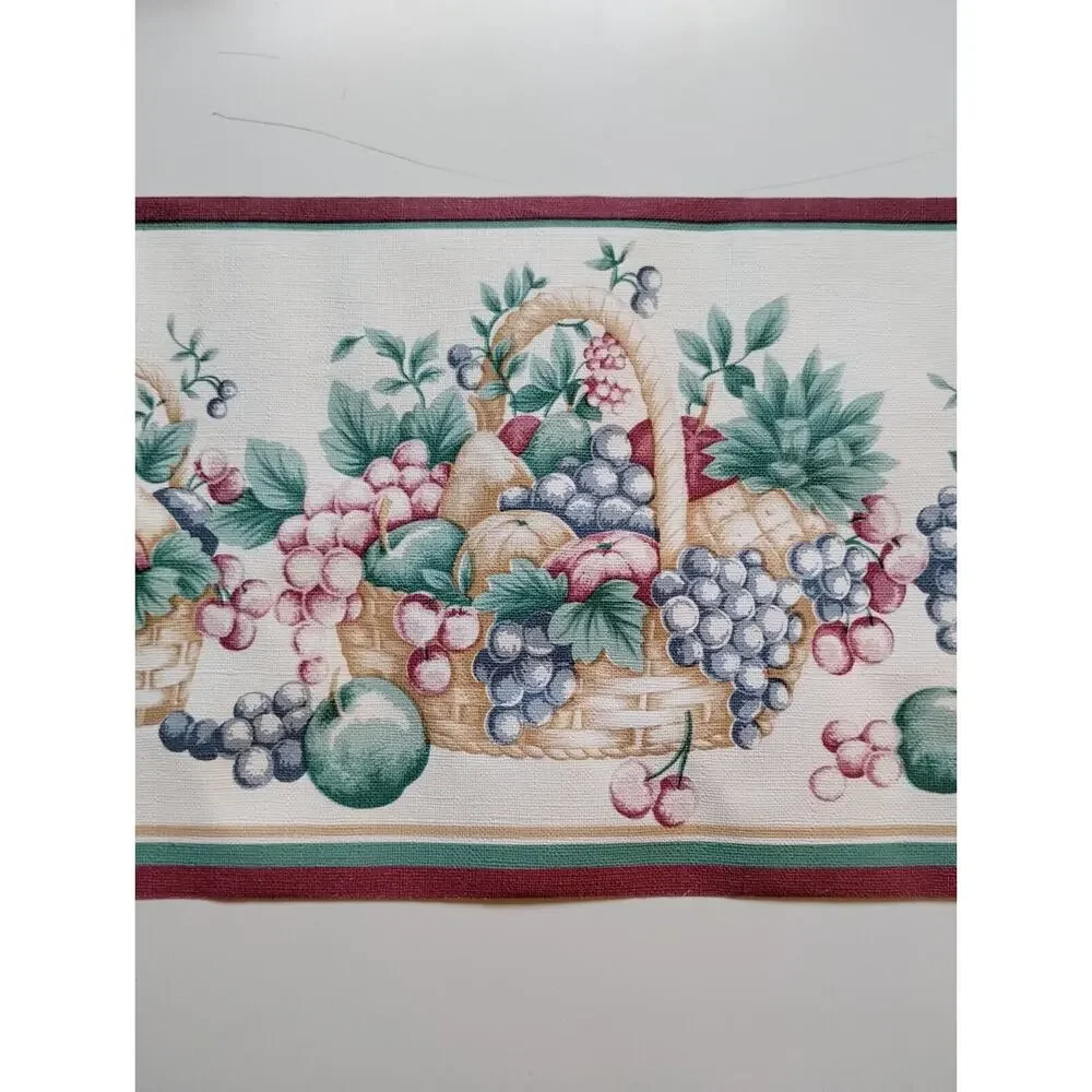 Sanitas Classic Series - Pre-pasted Vinyl Border 15 ft - Fruit in a Basket